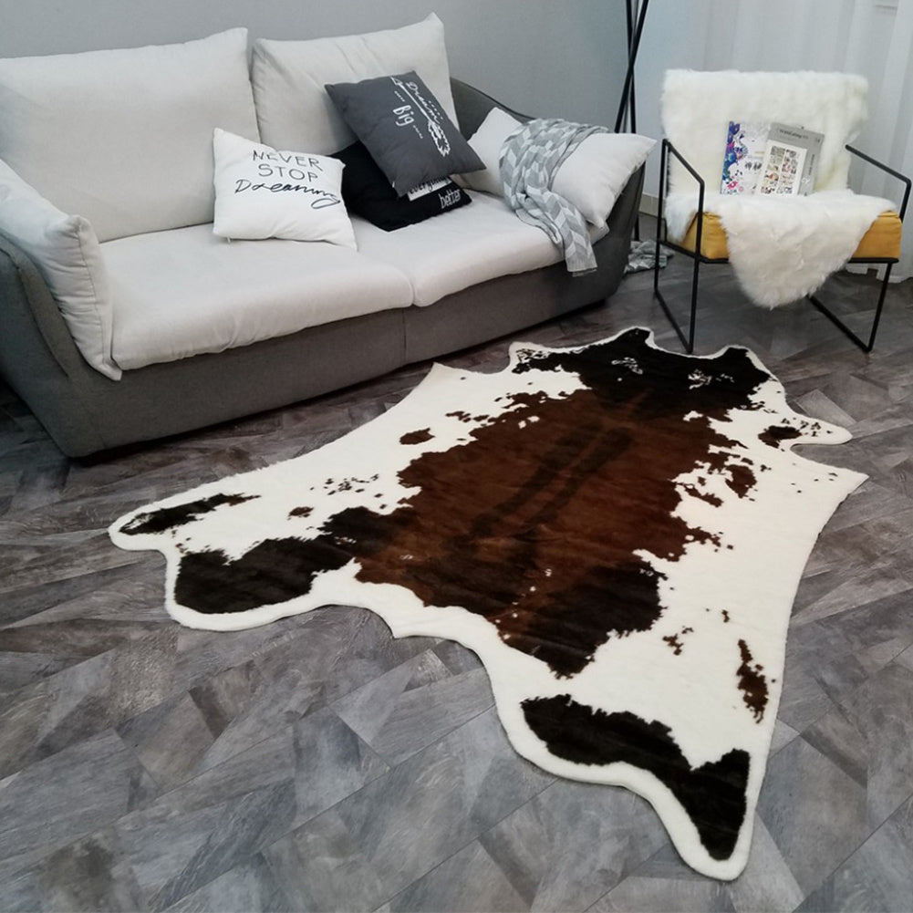 Modern Rug Cow Print Design Floor Rug Mat Soft Pile Carpet