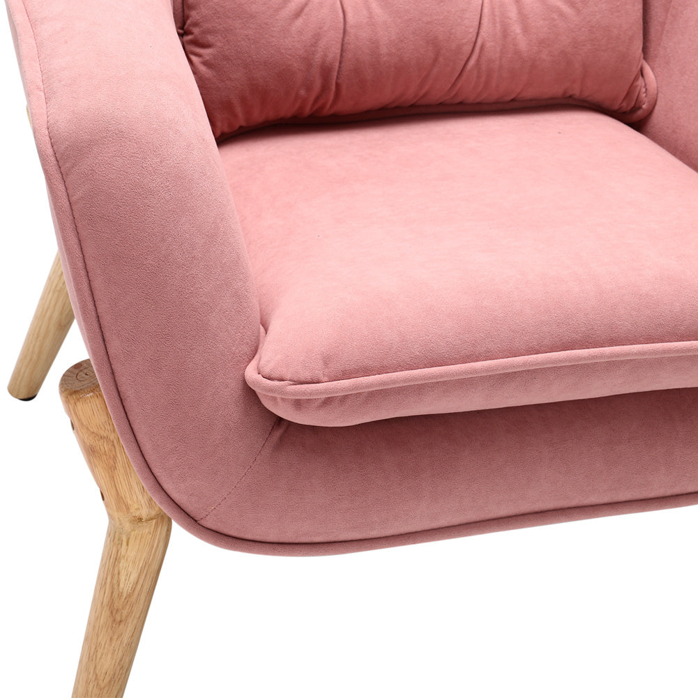Pink Matte Velvet Mordic Shell Armchair Tub Single Occasional Lounge Chair