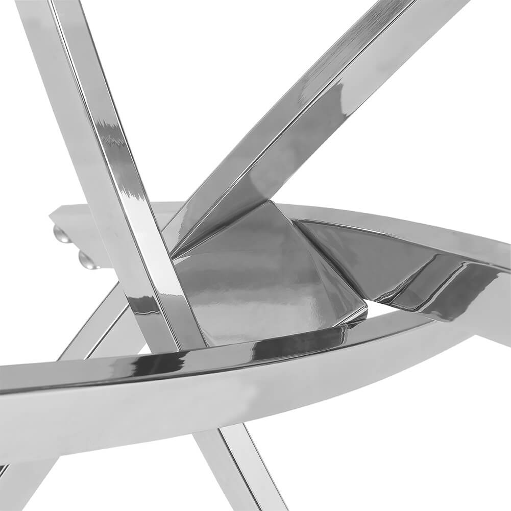 Rectangle Clear Tempered Glass Coffee Table End Table Chrome Legs