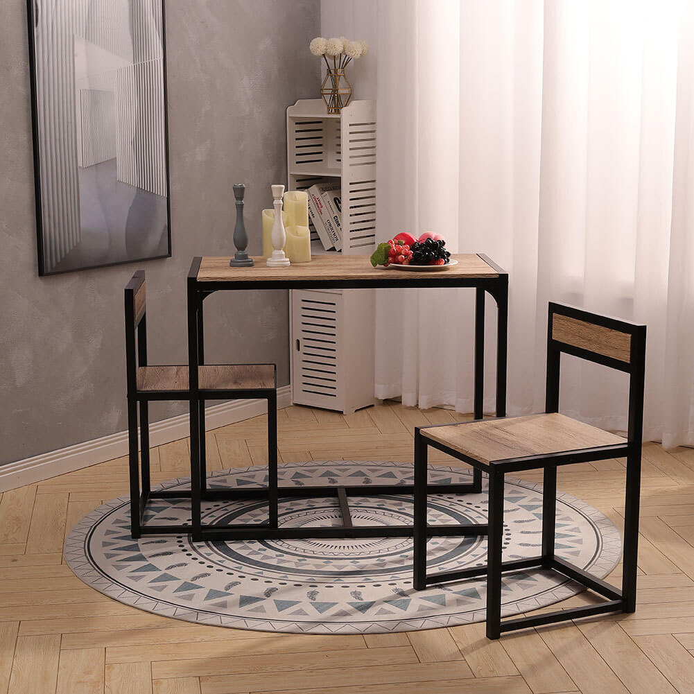 Retro Bar Table and 2 Bar Stools Chair Set Bistro Cafe