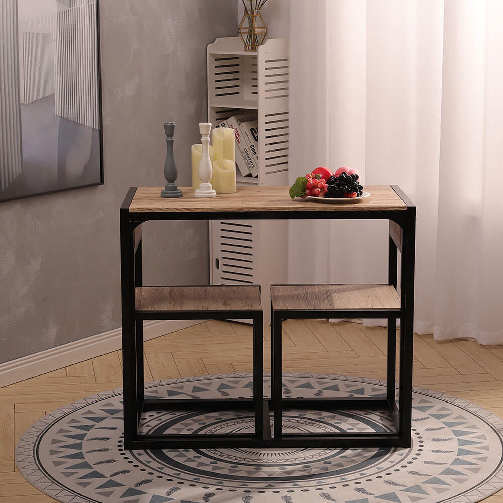 Retro Bar Table and 2 Bar Stools Chair Set Bistro Cafe