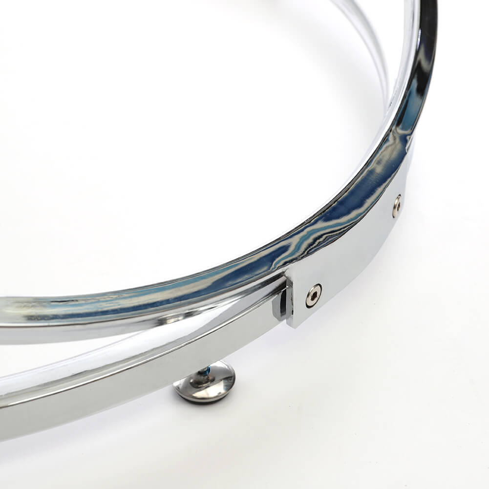 Round Tempered Glass Lounge Coffee Table Side Table Chrome Base