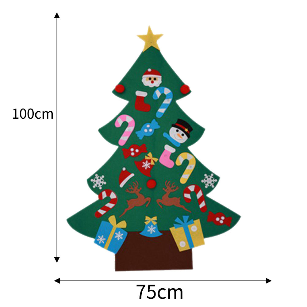 3FT Large Kids DIY Felt Christmas Tree Ornaments Wall Decor