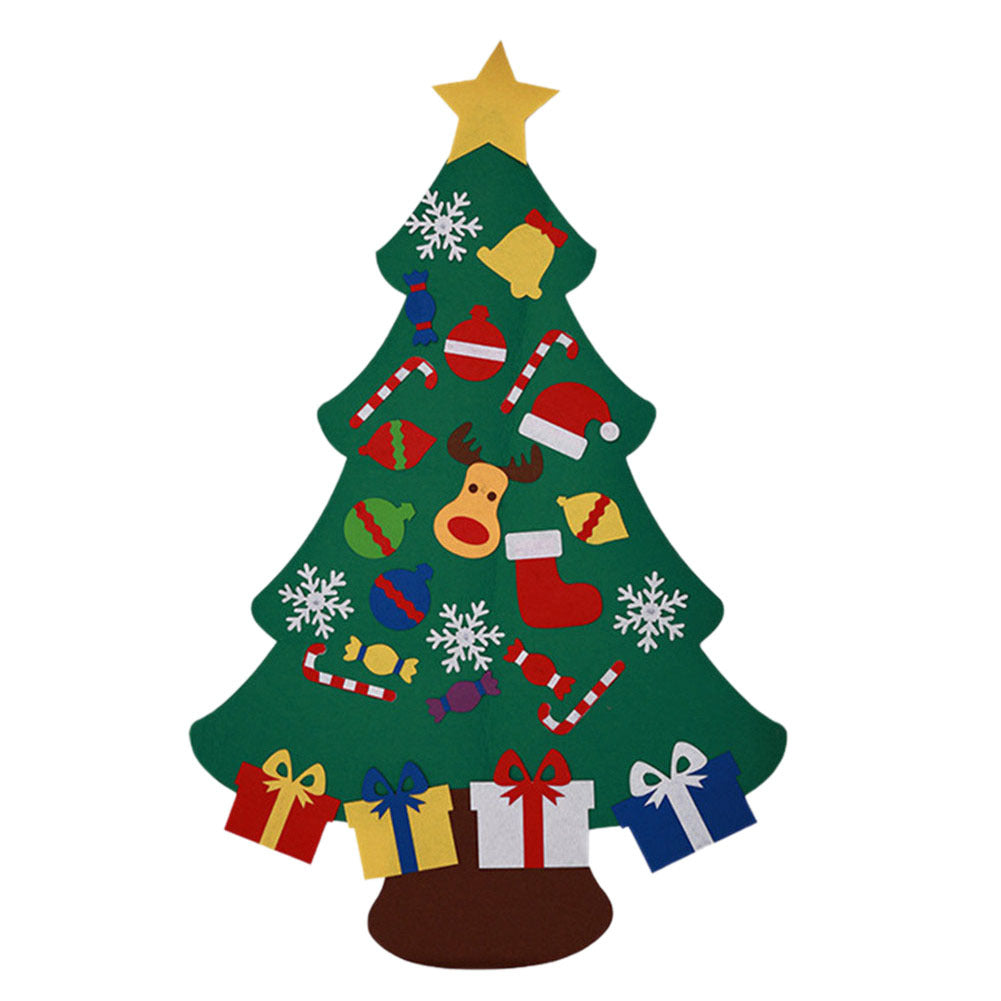 3FT Large Kids DIY Felt Christmas Tree Ornaments Wall Decor