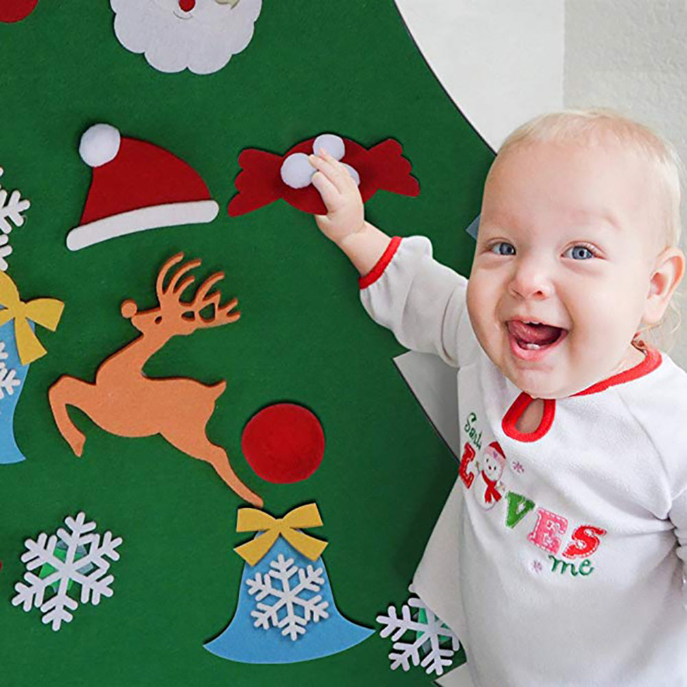 3FT Large Kids DIY Felt Christmas Tree Ornaments Wall Decor