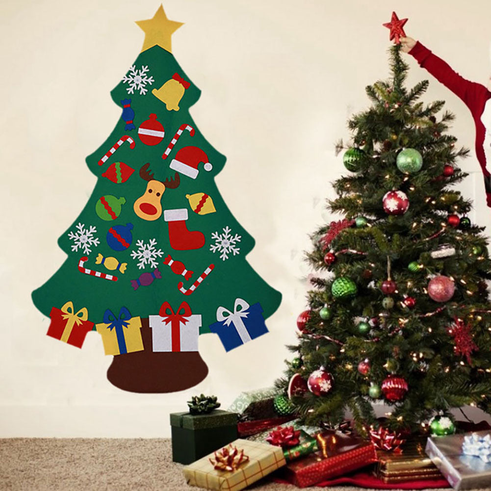 3FT Large Kids DIY Felt Christmas Tree Ornaments Wall Decor