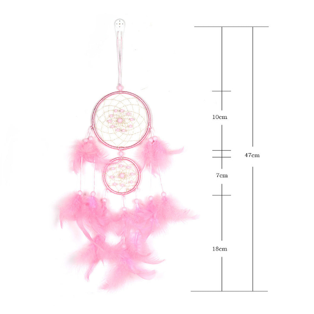 Pink LED Light Feather Ring Dream Catcher Dreamcatcher Gifts Room Decor