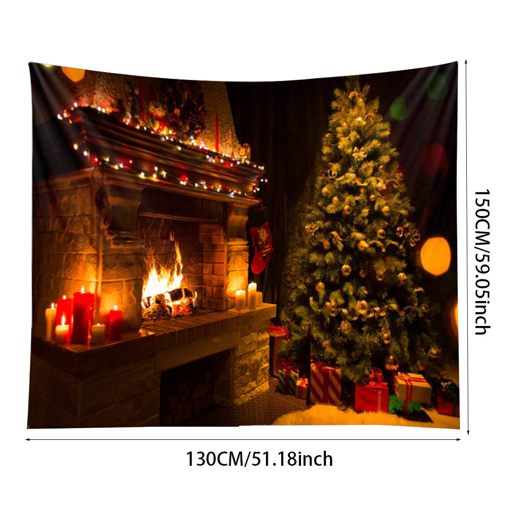 Christmas Party Tapestry Bedroom Background Cloth Wall Art Hanging Decorations