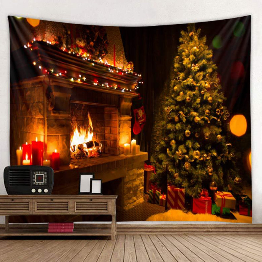 Christmas Party Tapestry Bedroom Background Cloth Wall Art Hanging Decorations