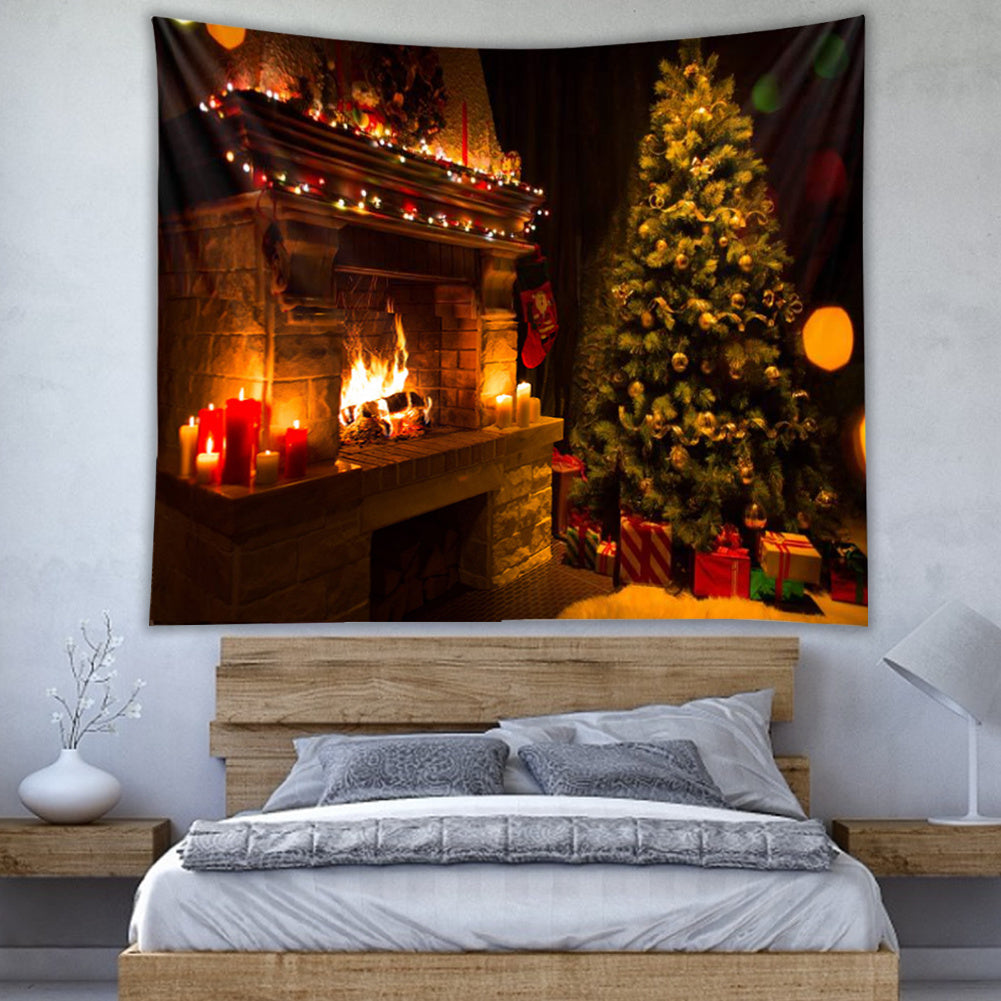 Christmas Party Tapestry Bedroom Background Cloth Wall Art Hanging Decorations