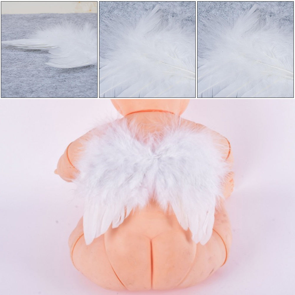 10pcs White Feather Angel Wings DIY Xmas Tree Hanging Ornament