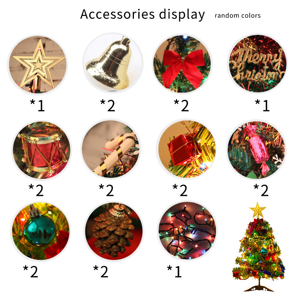 50cm Tabletop LED Artificial Mini Christmas Tree Xmas Ornament