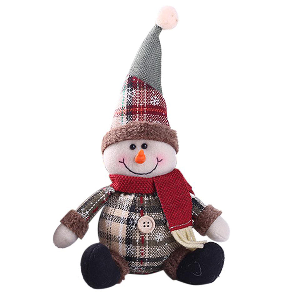 3pcs Xmas Snowman Santa Claus Reindeer Dolls Tabletop Ornament