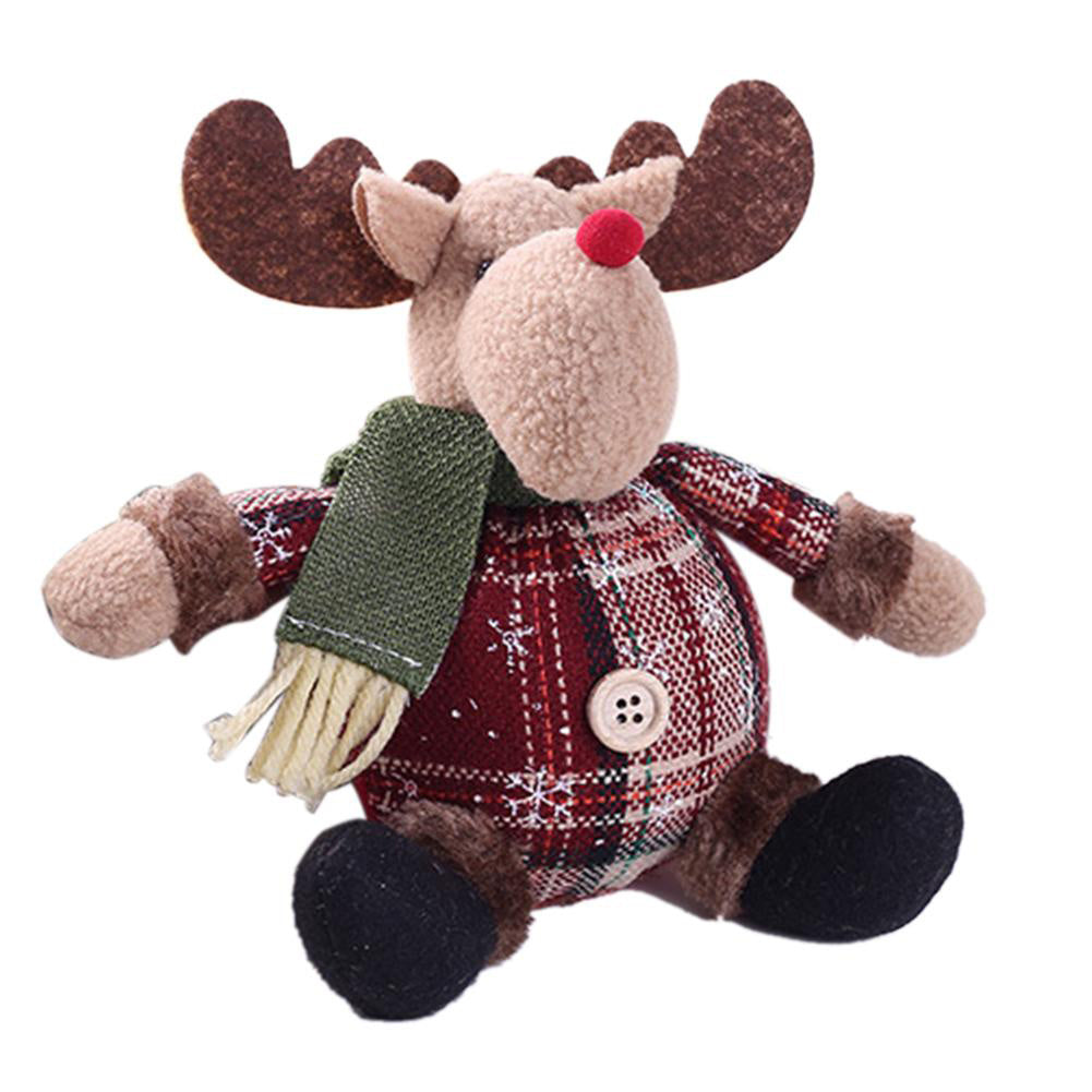 3pcs Xmas Snowman Santa Claus Reindeer Dolls Tabletop Ornament
