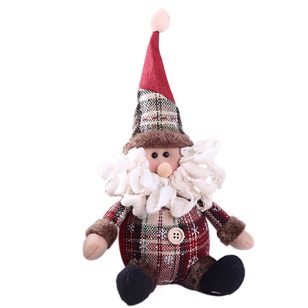 3pcs Xmas Snowman Santa Claus Reindeer Dolls Tabletop Ornament