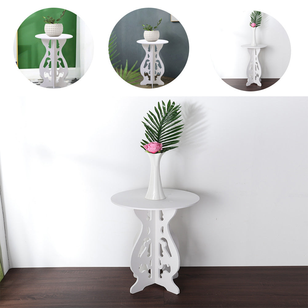 Small Side Table Round Coffee Tea Table Balcony Plant Stand
