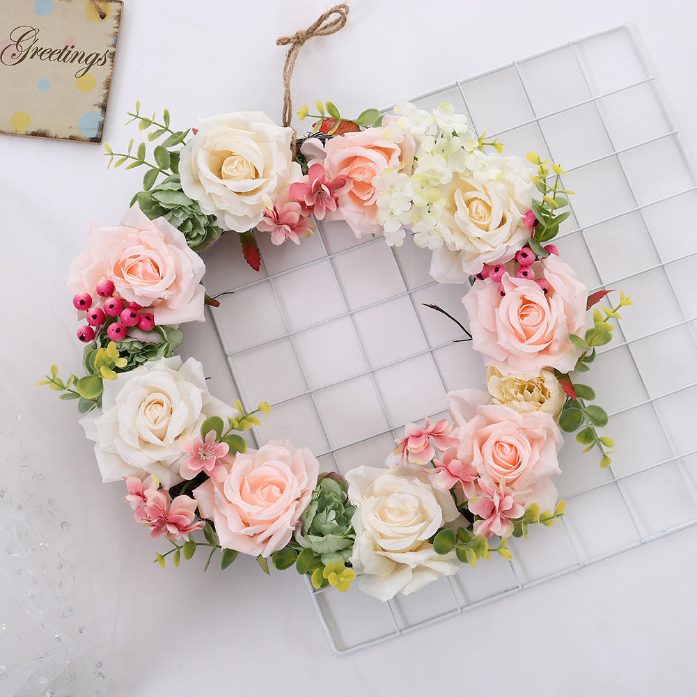 30CM Artificial Rose Wreath Festival Wedding Door Wall Garland