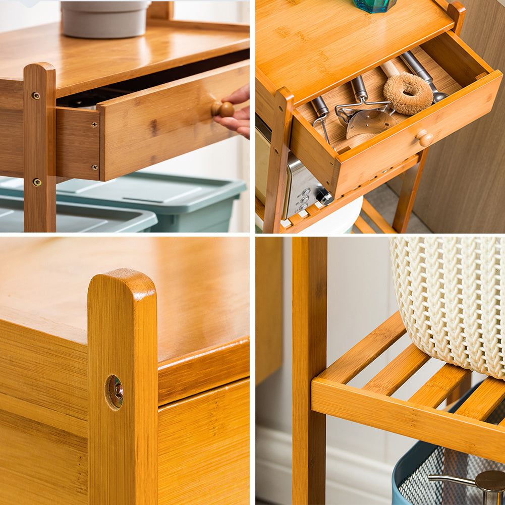 7 Tier Wood Bookcase Cupboard Storage Shelf Shelving Unit with Drawer