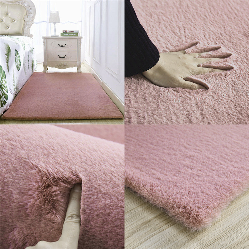Soft Shaggy Area Rug Faux Rabbit Fur Floor Carpet Sofa Cover