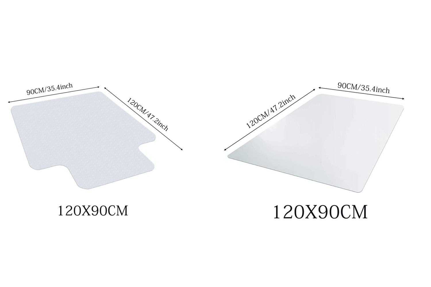 PVC Plastic Non Slip Home Office Chair Desk Mat Floor Carpet Protector Clear Pad