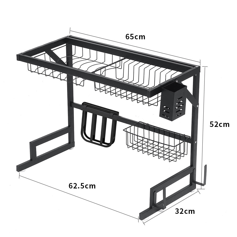 Dish Bowl Drying Rack Over Sink Stainless Steel Drainer Utensils Holder Shelf
