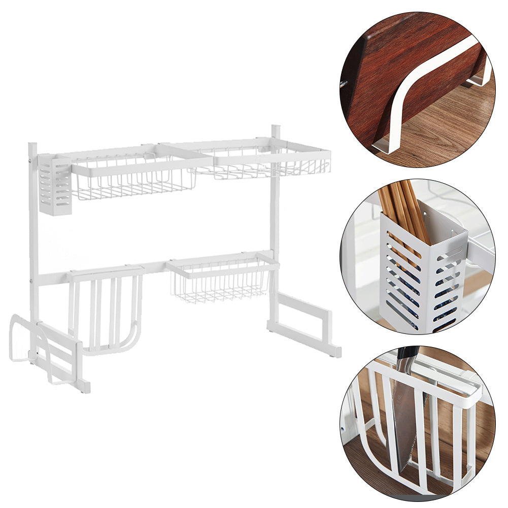 Dish Bowl Drying Rack Over Sink Stainless Steel Drainer Utensils Holder Shelf