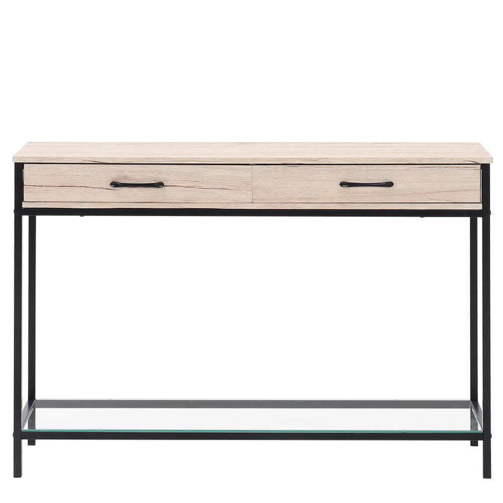 Wood Console Table End Side Table Hallway Entryway Desk with 2 Drawers