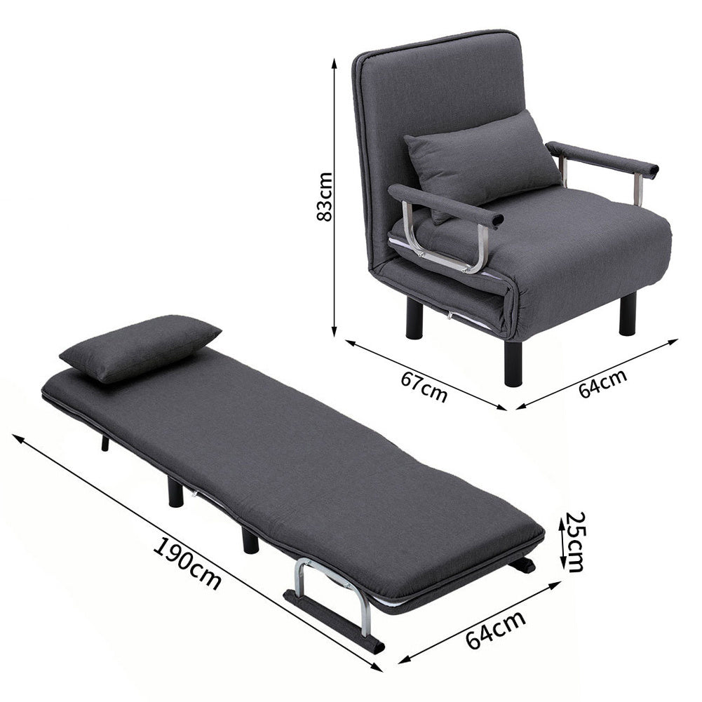 Linen Fabric Padded Single Recliner Sofa Armchair