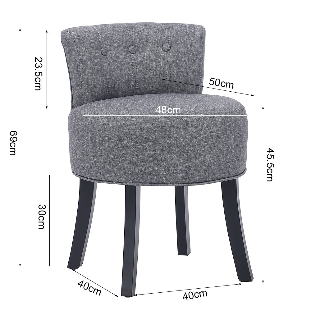 Upholstered Velvet/Linen Tufted Vanity Dressing Table Stool