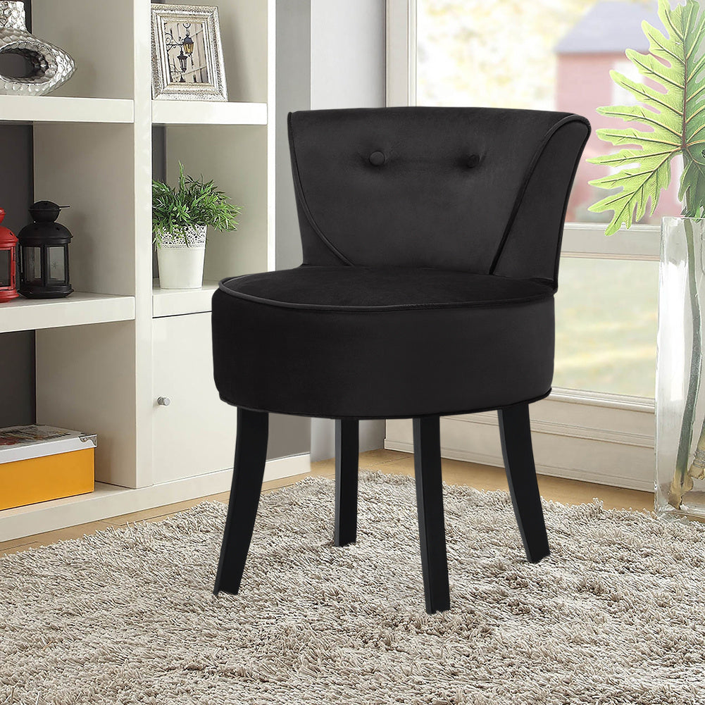 Velvet/Linen Dressing Table Stool Padded Makeup Vanity Chair