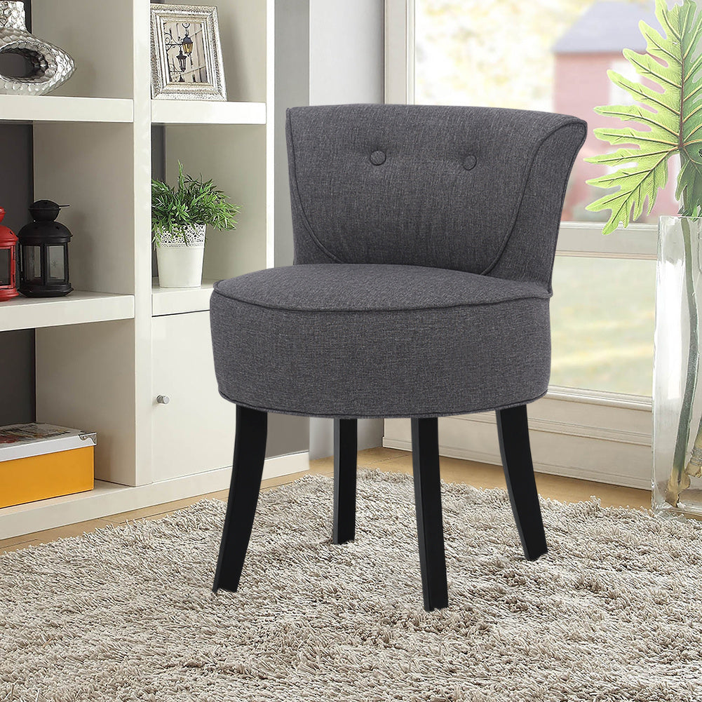 Velvet/Linen Dressing Table Stool Padded Makeup Vanity Chair