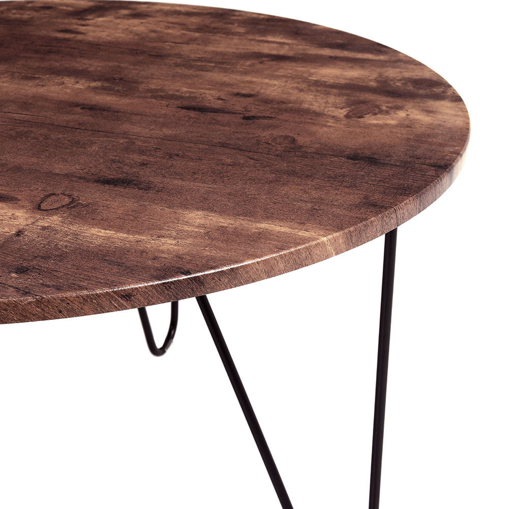 80cm Round Wooden Coffee Table Low Tea End Table
