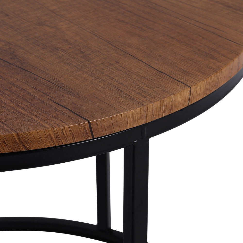 Set of 2 Industrial Nesting Tables Round Nest of Tables