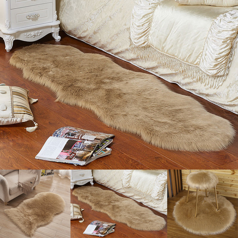 Irregular Soft Shaggy Rug Living room Bedroom Carpet Floor Fluffy Area Mats