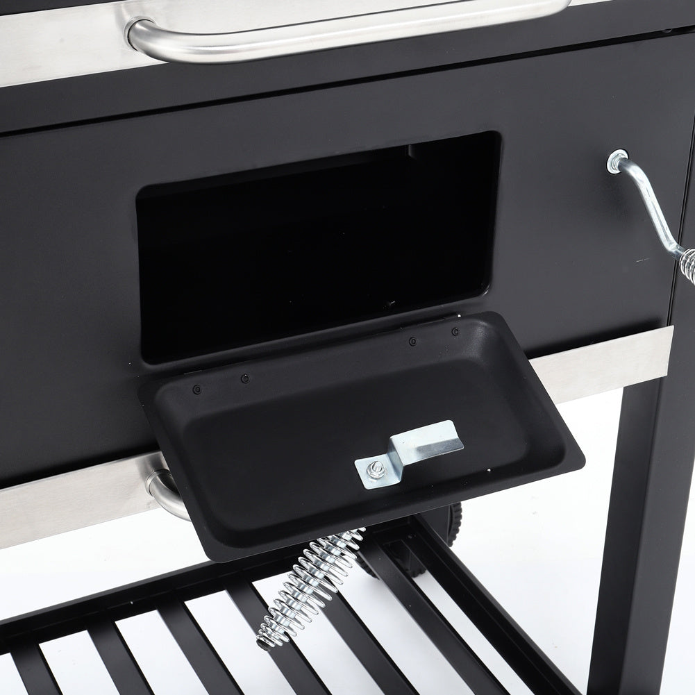 Portable Charcoal BBQ Grill Cart Patio Party Barbecue Trolley