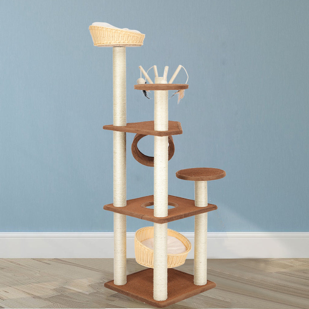 158cm Pet Kitten Cat Tree Climbing Activity Centre Sisal Scratching Post