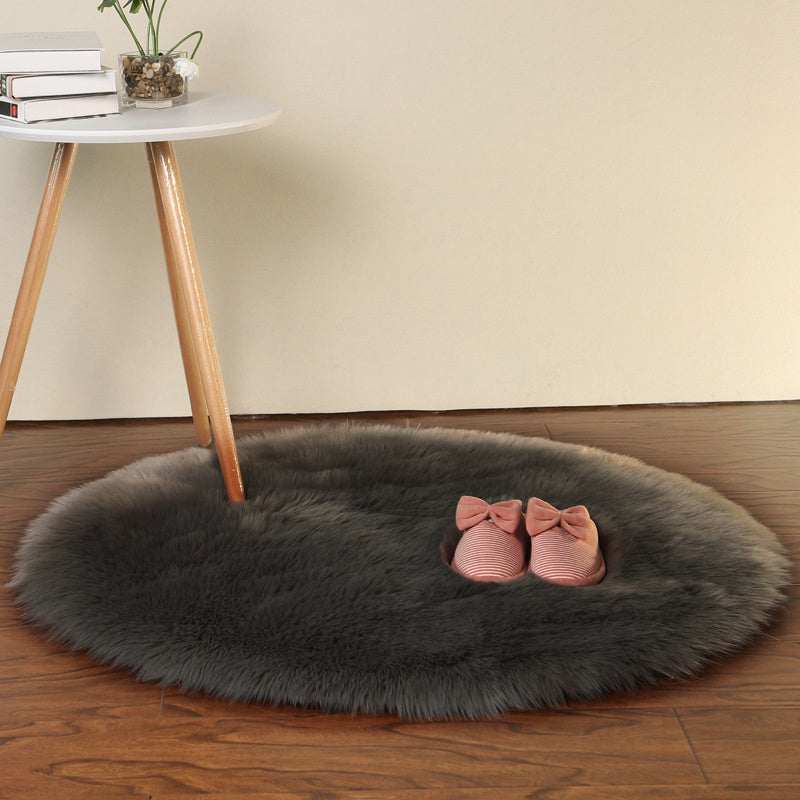 Round Fluffy Faux Fur Anti-Skid Shaggy Area Rug Carpet Floor Mat
