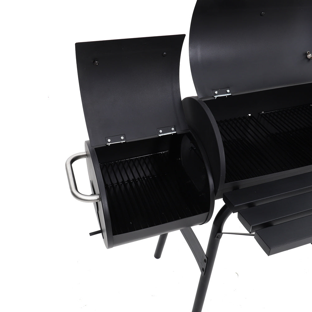 45 Inch Garden Party Charcoal Smoker Grill BBQ 2 Barrel Trolley