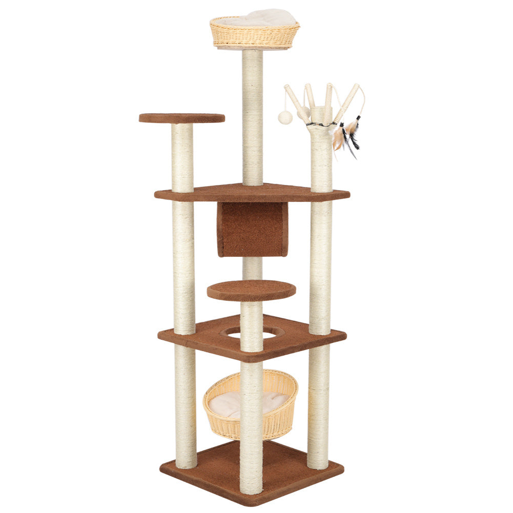 158cm Pet Kitten Cat Tree Climbing Activity Centre Sisal Scratching Post