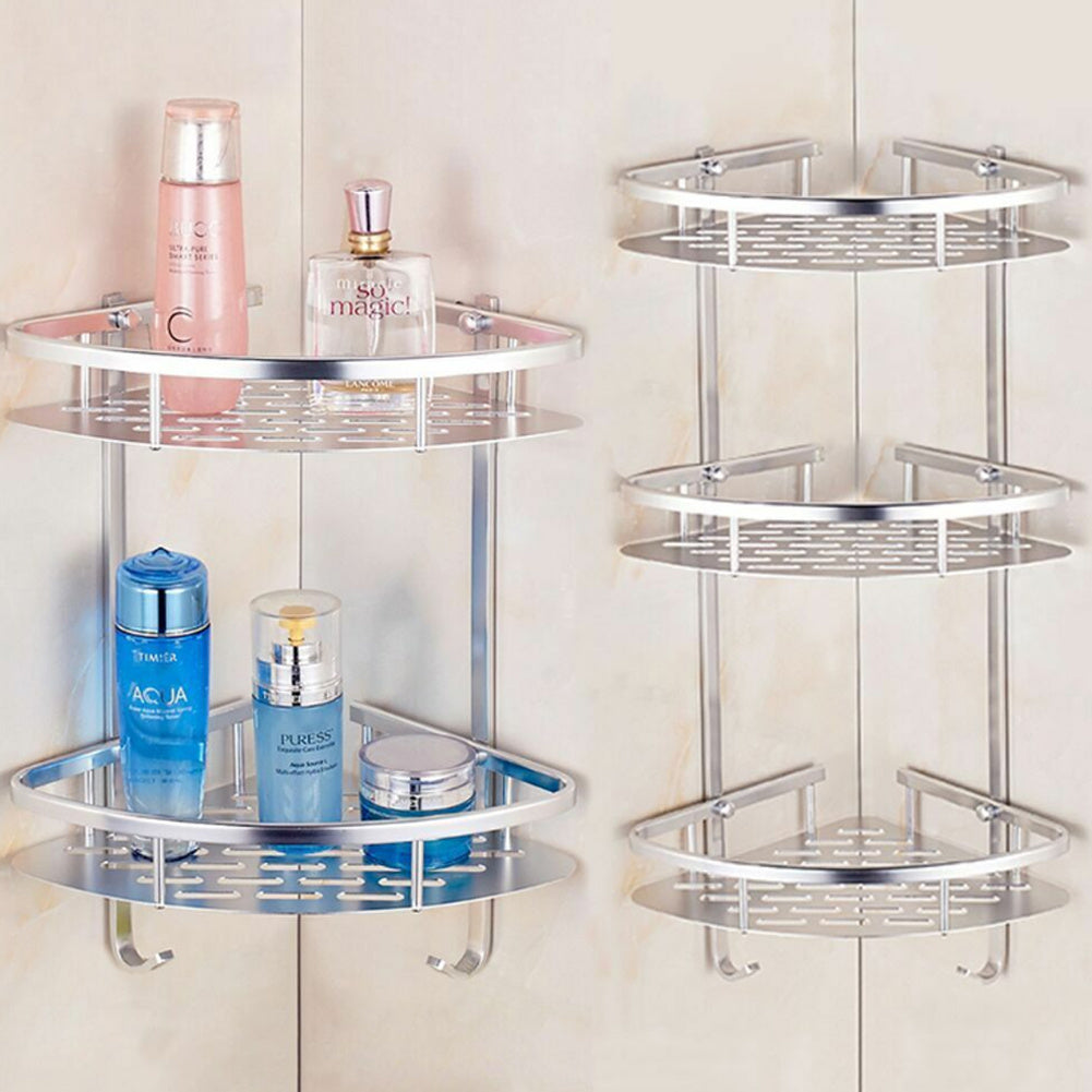 2/3Tier Corner Storage Shower Rack Shelf Bathroom Caddy Basket