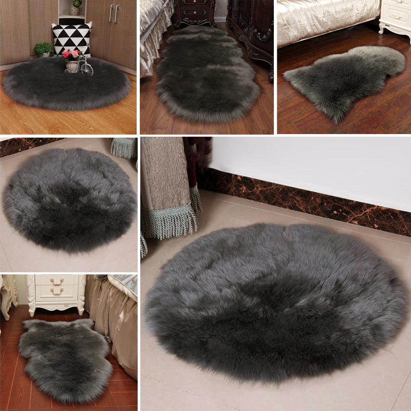 Round Fluffy Faux Fur Anti-Skid Shaggy Area Rug Carpet Floor Mat