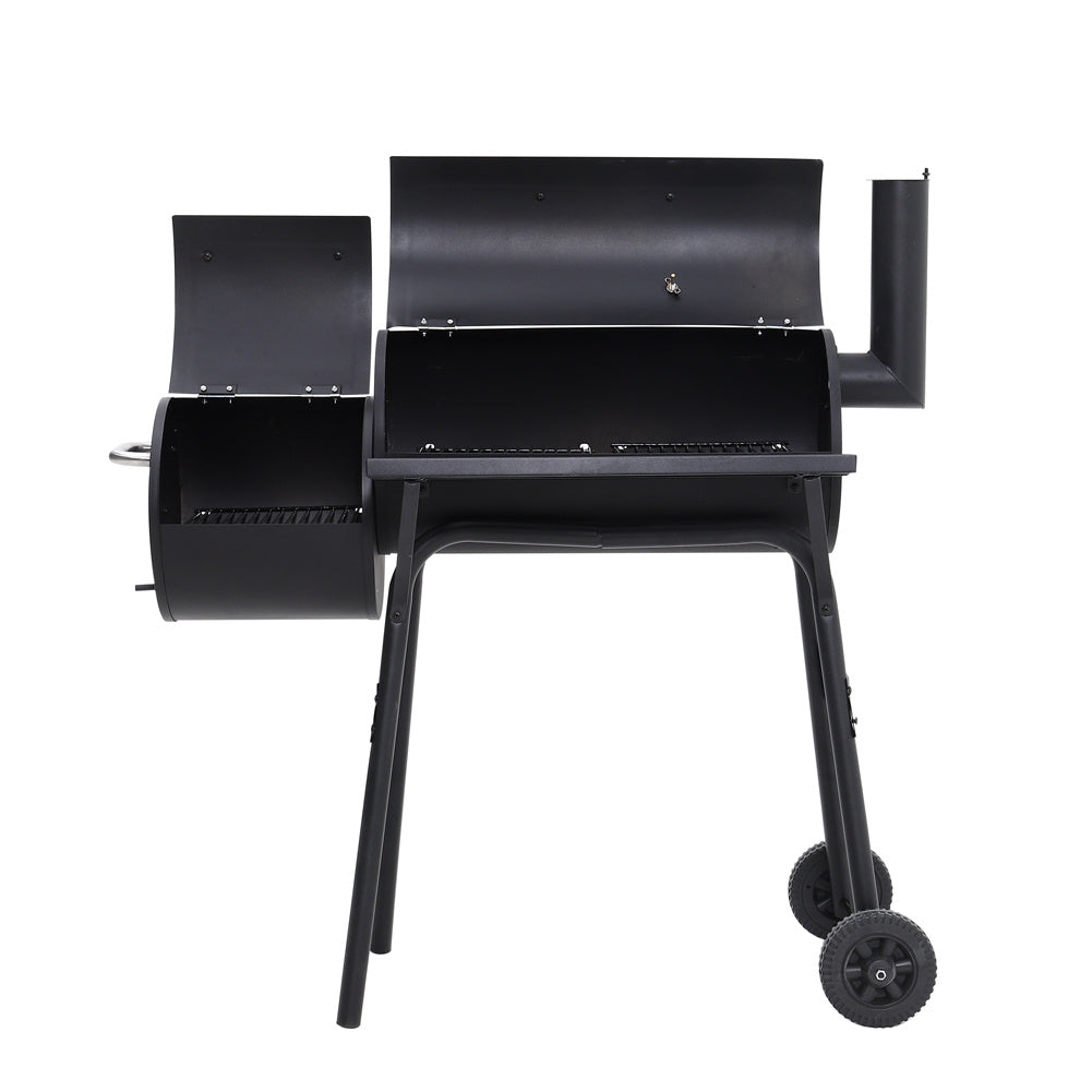 45 Inch Garden Party Charcoal Smoker Grill BBQ 2 Barrel Trolley