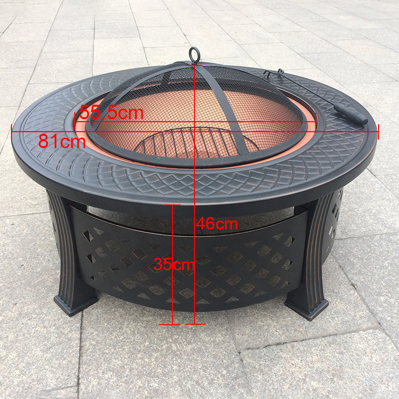 32 Inch Outdoor Charcoal BBQ Fire Pit 3 in 1 Brazier Stove