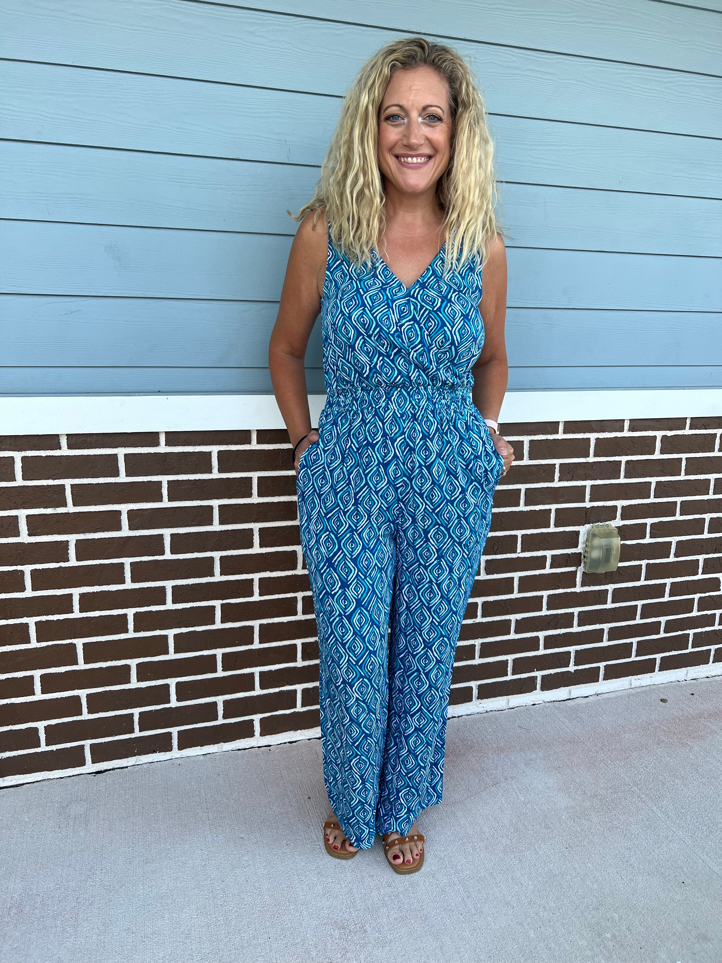 The Marlow Jumpsuit in Shoreline Ripples By Hatley