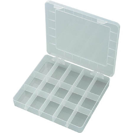TRYF-4337 - COMPONENT BOX 11X7X2IN CLEAR 15 ADJUSTABLE COMPARTMENTS