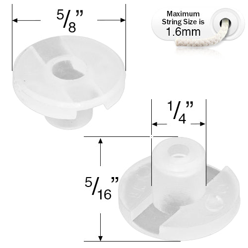  Levolor Bottom Rail Button for 1" Mini Blinds - Hole for Lift String 