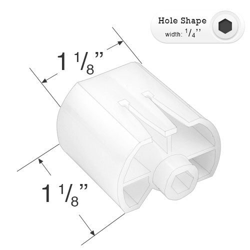  Plastic Drum for 2" Horizontal Blinds with a 1/4" Hexagon Tilt Rod 