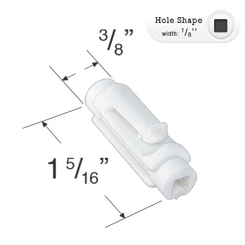  Plastic Drum for 1" Mini Blinds with an 1/8" Square Tilt Rod 