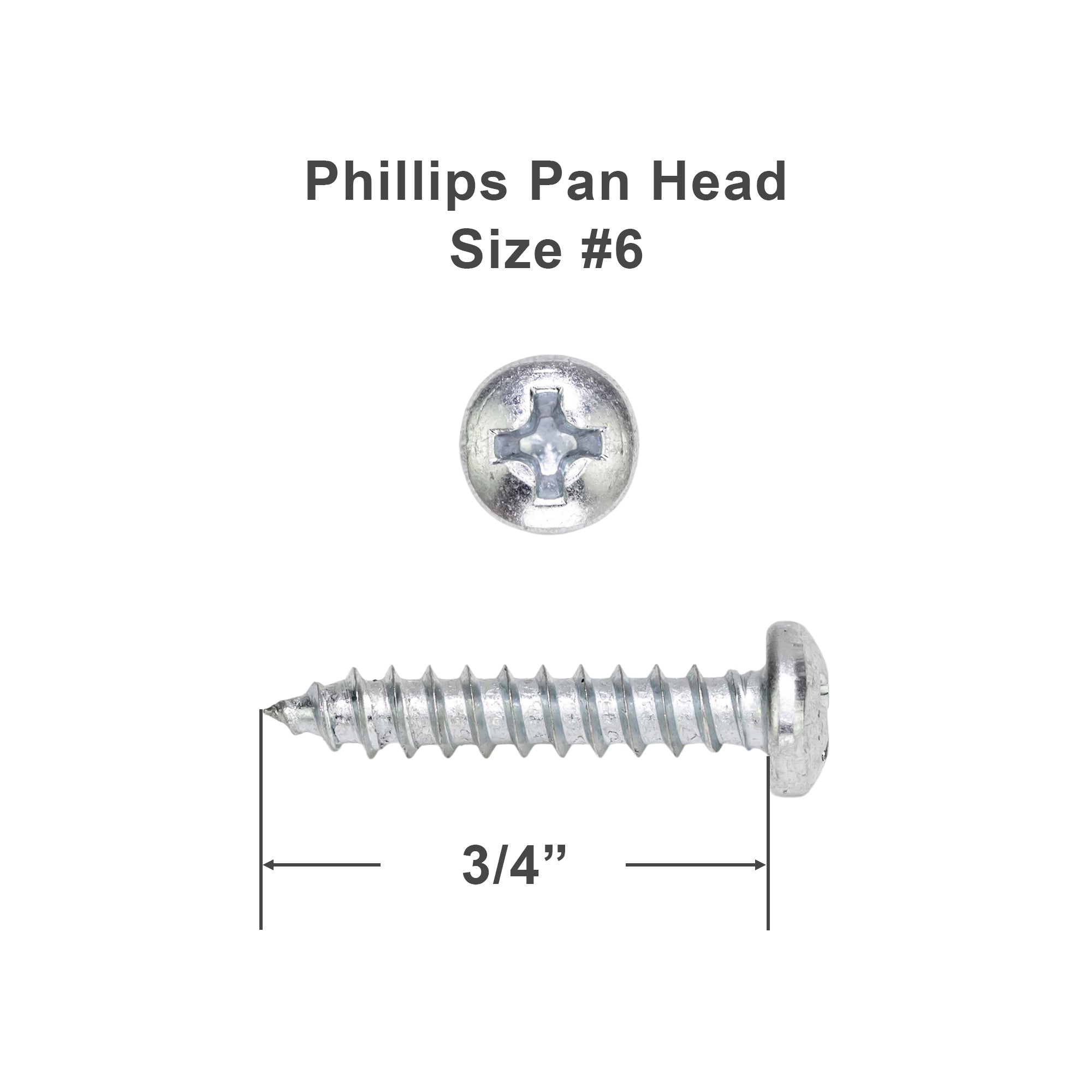  Size #6 Self-Tapping Pan Head Screw for Hold Down Brackets - 3/4" Long 