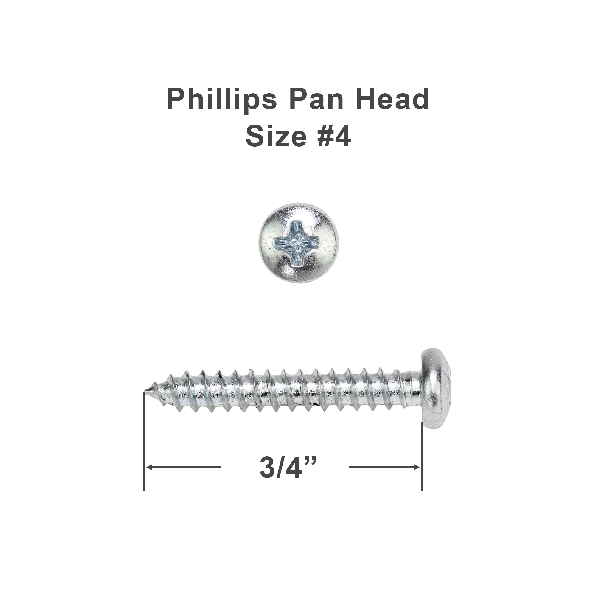  Size #4 Self-Tapping Pan Head Screw for Hold Down Brackets - 3/4" Long 